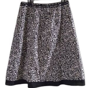 Christopher & Banks Black White Abstract A-Line Skirt Size 10